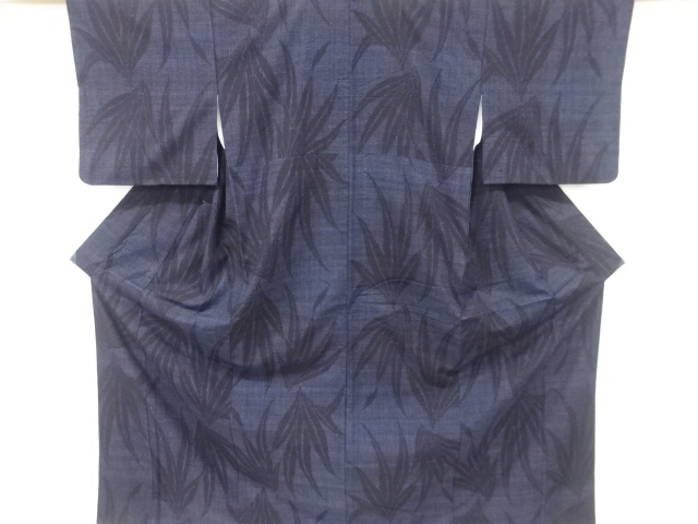 JAPANESE KIMONO / VINTAGE KIMONO / SILK / YUKI TSUMUGI / WOVEN LEAVES